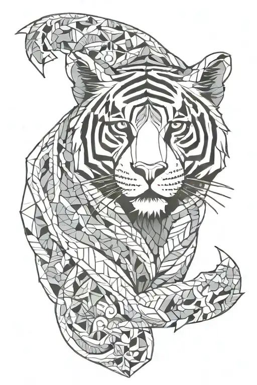 Pectoral Tiger Inspired tattoo design idea