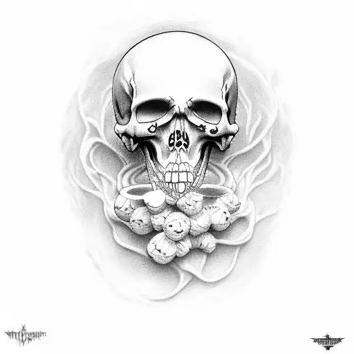 death is cheating on my life but on my soul, it's feeding tattoo design idea