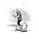 palestinian child throwing rock at tank tattoo design idea