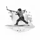 palestinian child throwing rock at tank tattoo design idea