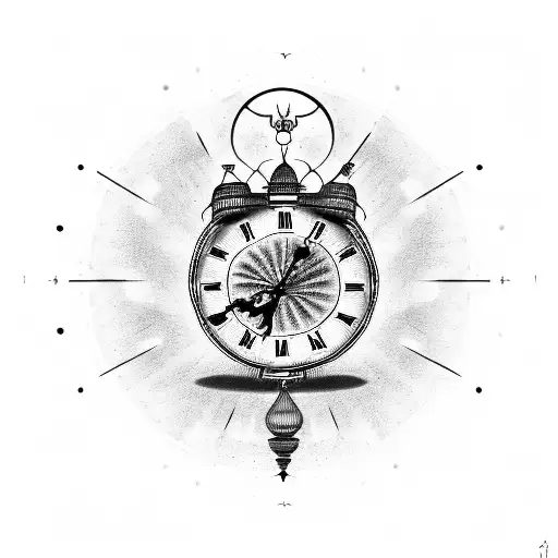 A clock and the phrase carpe diem memento mori tattoo design idea