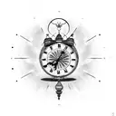 A clock and the phrase carpe diem memento mori tattoo design idea
