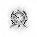 A clock and the phrase carpe diem memento mori tattoo design idea