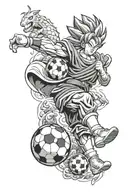 soccer & dragon ball z & army & travel tattoo design idea