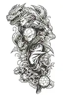 soccer & dragon ball z & army & travel tattoo design idea