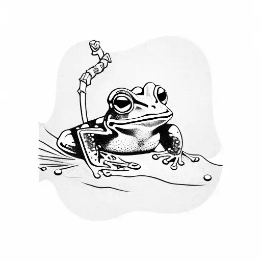 frog with samurai sword tattoo design idea