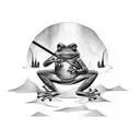 frog with samurai sword tattoo design idea