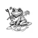 frog with samurai sword tattoo design idea