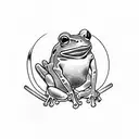frog with samurai sword tattoo design idea