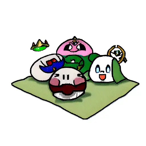 zelda y espadas de Halo y kirby tattoo design idea