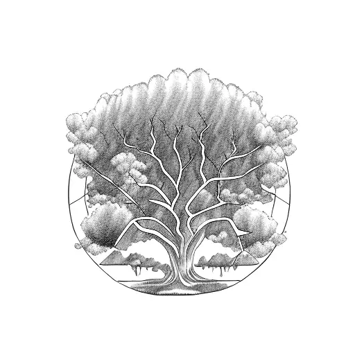 willow tree family tree tattoo design idea