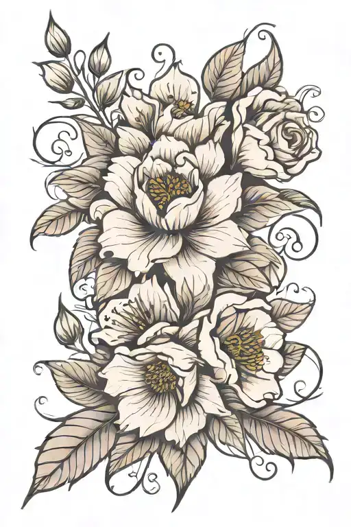 June July august September October November December January birth flower tattoo tattoo design idea
