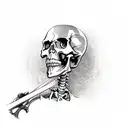 skeleton driving van drinking beer tattoo design idea