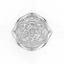 Incorporate a geometrically perfect labyrinth into an impossible shape tattoo design idea