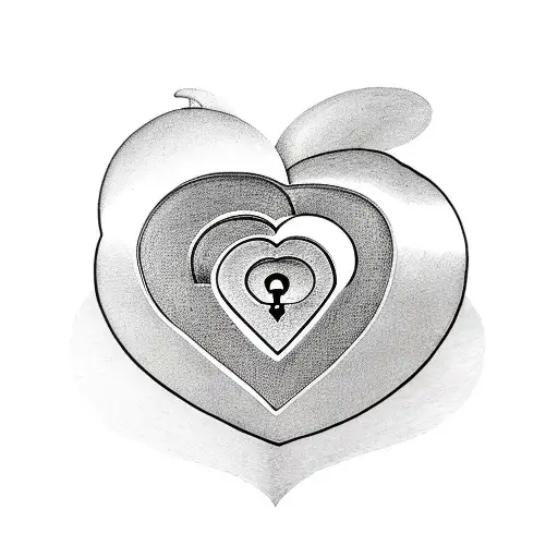 A heart-shaped lock with the word 'Love' engraved on it tattoo design idea