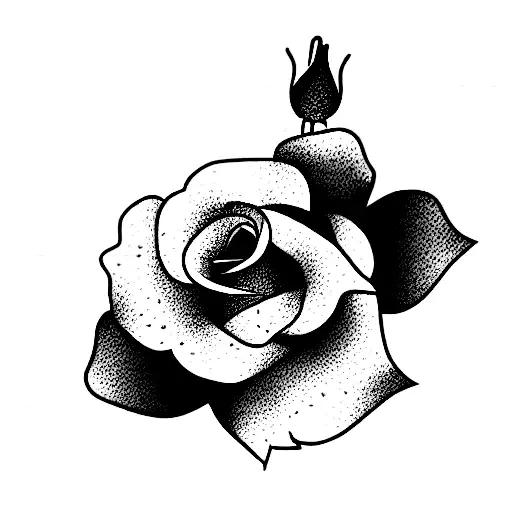bouquet of rose and California poppy tattoo design idea