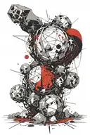 Sisyphus rolling boulder tattoo design idea