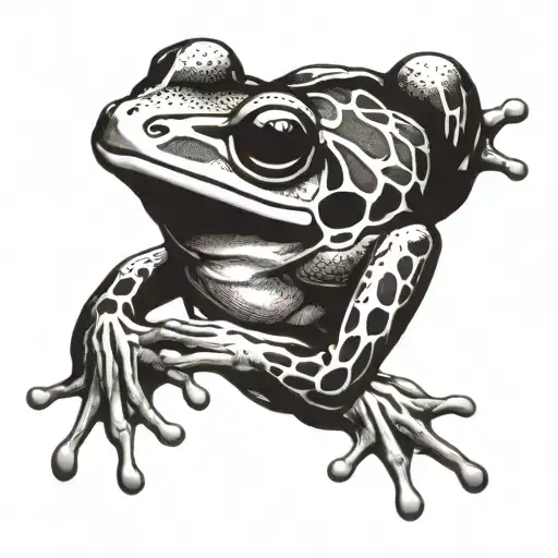 side view of a frog tattoo design idea