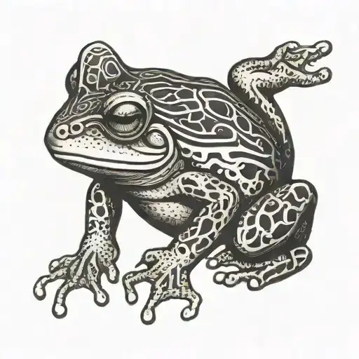 side view of a frog tattoo design idea