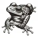 side view of a frog tattoo design idea