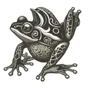 side view of a frog tattoo design idea