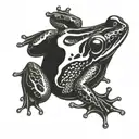side view of a frog tattoo design idea
