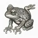 side view of a frog tattoo design idea