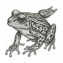 side view of a frog tattoo design idea