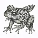 side view of a frog tattoo design idea