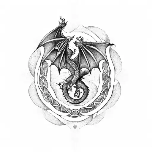Dragon celtic tattoo design idea