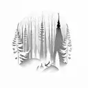 forest silhouette  tattoo design idea