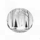 forest silhouette  tattoo design idea