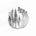 forest silhouette  tattoo design idea