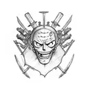 zoro's swords from one piece tattoo design idea