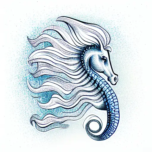 half seahorse half woman tattoo design idea