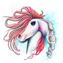 half seahorse half woman tattoo design idea