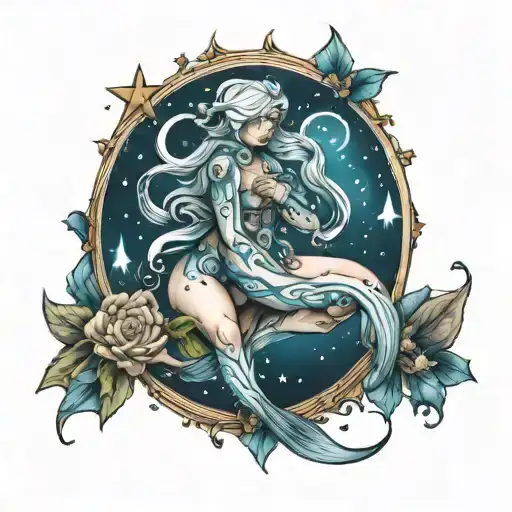 aquarius constellation tattoo design idea