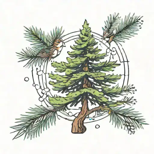 pinetree tattoo design idea