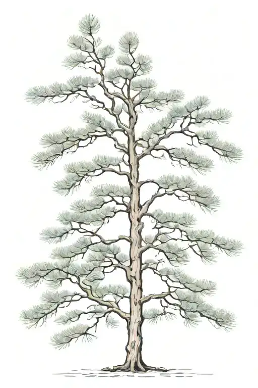 single pinetree tattoo design idea