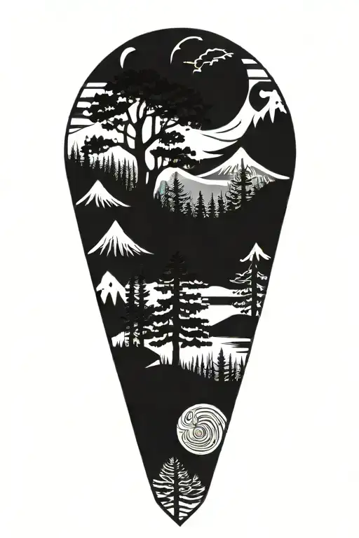 pinetree tattoo design idea