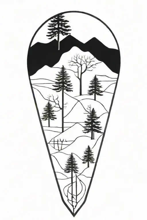 pinetree tattoo design idea