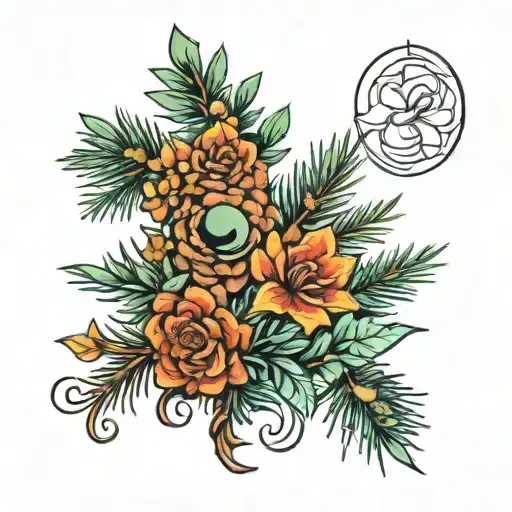 pinetree tattoo design idea