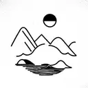 artistic,sun,sea,family,mountains,husband,life tattoo design idea