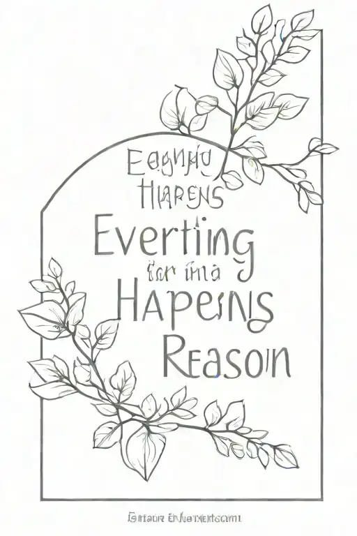everything happens for a reason  tattoo design idea