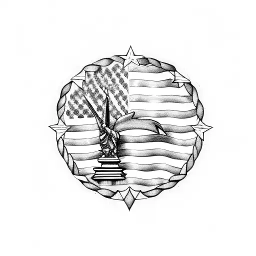 Combine the Puerto Rican flag with the Greek flag tattoo design idea