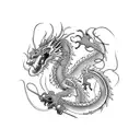 dragon with red spider lily tattoo design idea