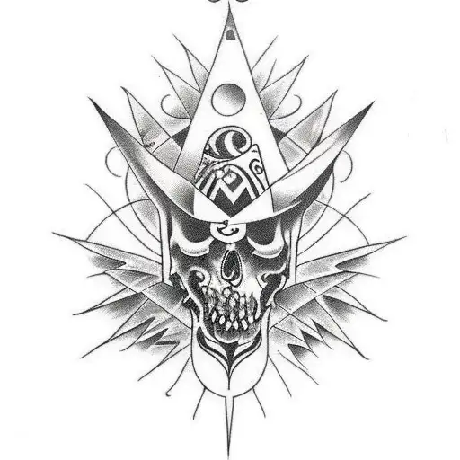 neo tribal, fine line tattoo design idea