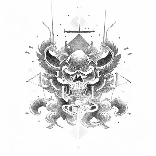 Military and Korean things tattoo design idea