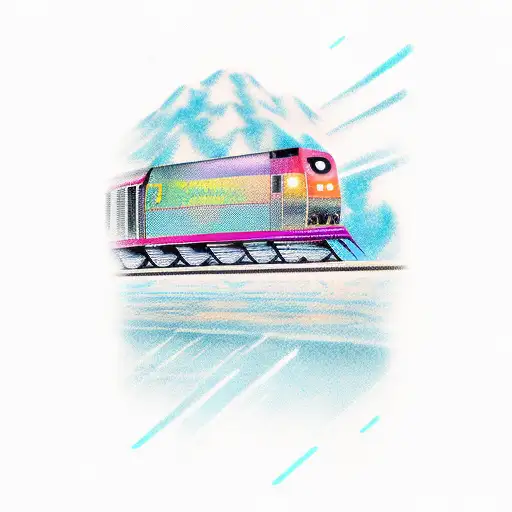 train tattoo design idea