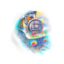 train tattoo design idea